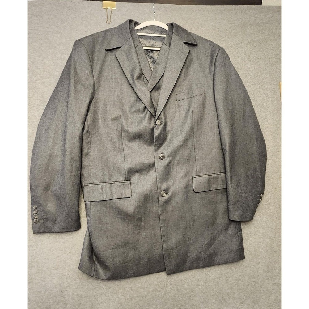 Pallini Suit Jacket Blazer Vest Mens‎ 44L Gray 2 Piece Set Formal Wedding